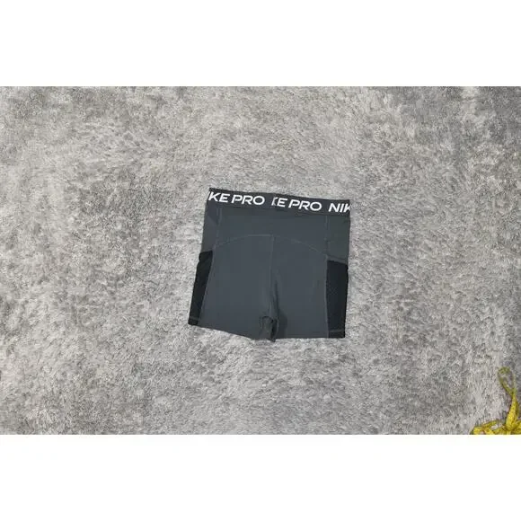 Nike Pro Dri Fit Women's Medium Gray Compression Shorts Pull On Solid Gym - Picture 3 of 6